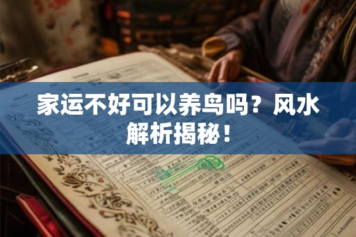 家运不好可以养鸟吗？风水解析揭秘！