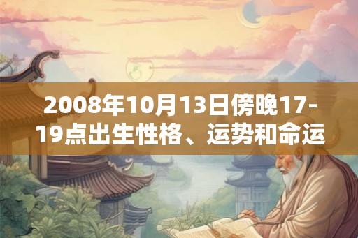 2008年10月13日傍晚17-19点出生性格、运势和命运