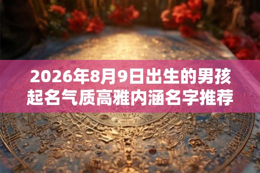 2026年8月9日出生的男孩起名气质高雅内涵名字推荐