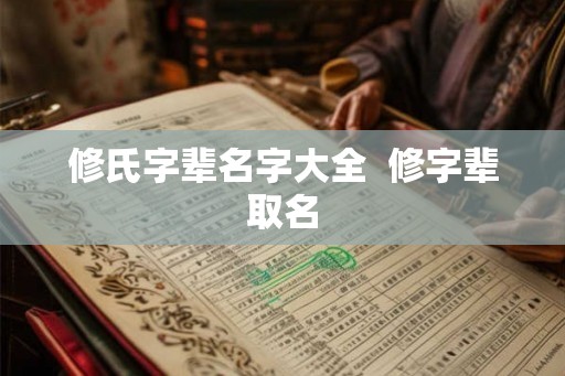 修氏字辈名字大全 修字辈取名 修氏字辈名字大全 修字辈取名