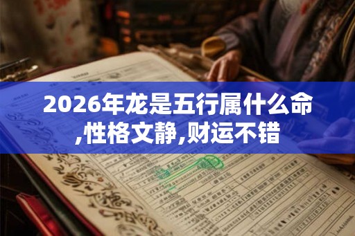 2026年龙是五行属什么命,性格文静,财运不错