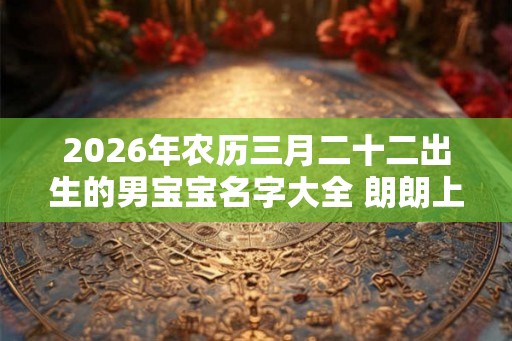 2026年农历三月二十二出生的男宝宝名字大全 朗朗上口
