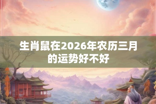 生肖鼠在2026年农历三月的运势好不好