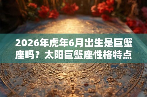 2026年虎年6月出生是巨蟹座吗？太阳巨蟹座性格特点