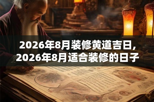 2026年8月装修黄道吉日,2026年8月适合装修的日子 2026年8月装修黄道吉日,2026年8月适合装修的日子