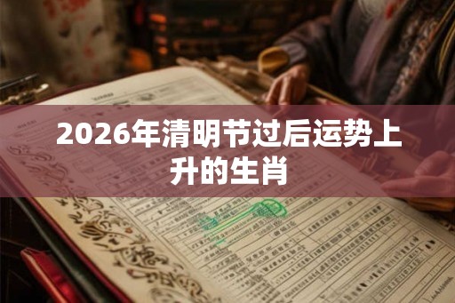 2026年清明节过后运势上升的生肖