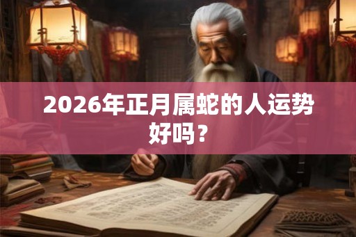 2026年正月属蛇的人运势好吗？