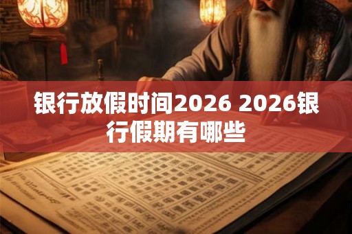 银行放假时间2026 2026银行假期有哪些