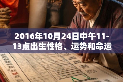 2016年10月24日中午11-13点出生性格、运势和命运