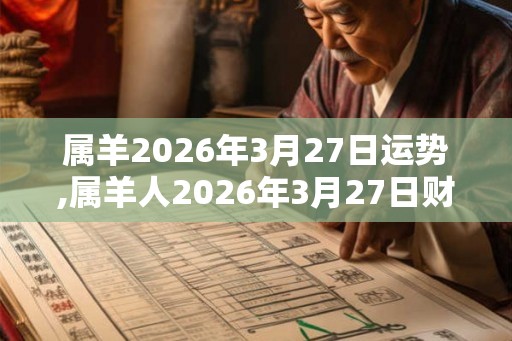 属羊2026年3月27日运势,属羊人2026年3月27日财运,生肖羊2026年3月27日运势