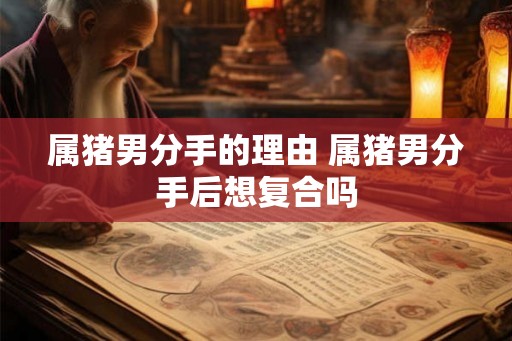 属猪男分手的理由 属猪男分手后想复合吗
