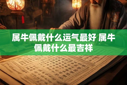 属牛佩戴什么运气最好 属牛佩戴什么最吉祥