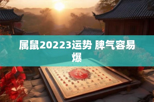 属鼠20223运势 脾气容易爆