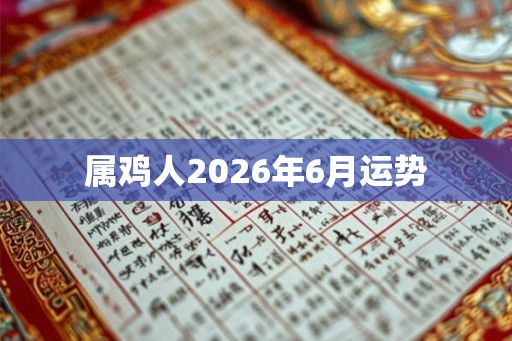 属鸡人2026年6月运势