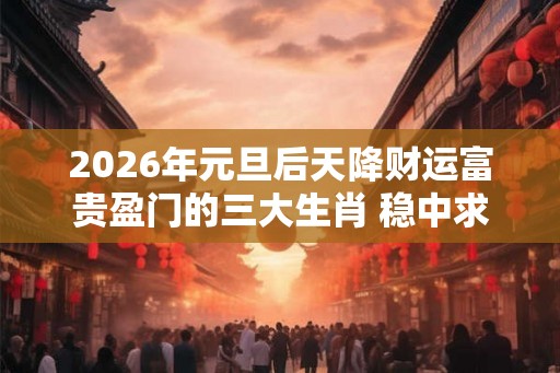2026年元旦后天降财运富贵盈门的三大生肖 稳中求胜喜事连连