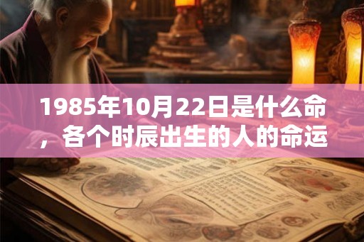 1985年10月22日是什么命，各个时辰出生的人的命运
