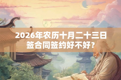 2026年农历十月二十三日签合同签约好不好? 2026年农历十月二十三日签合同签约好不好?