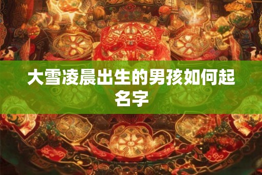 大雪凌晨出生的男孩如何起名字