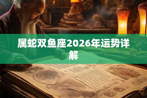 属蛇双鱼座2026年运势详解