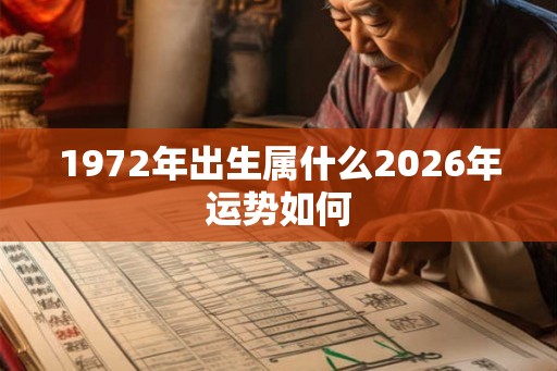 1972年出生属什么2026年运势如何