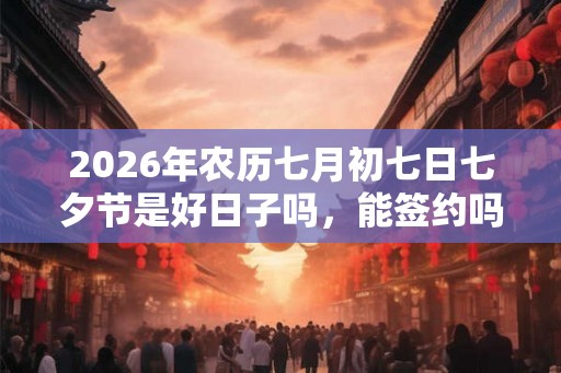 2026年农历七月初七日七夕节是好日子吗，能签约吗？