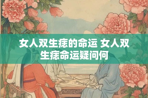女人双生痣的命运 女人双生痣命运疑问何