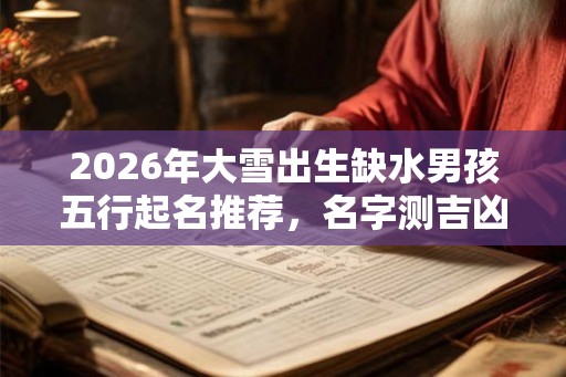 2026年大雪出生缺水男孩五行起名推荐，名字测吉凶