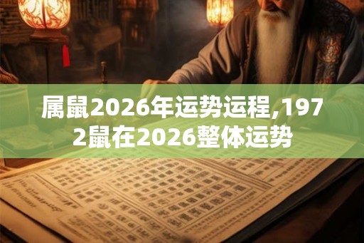 属鼠2026年运势运程,1972鼠在2026整体运势