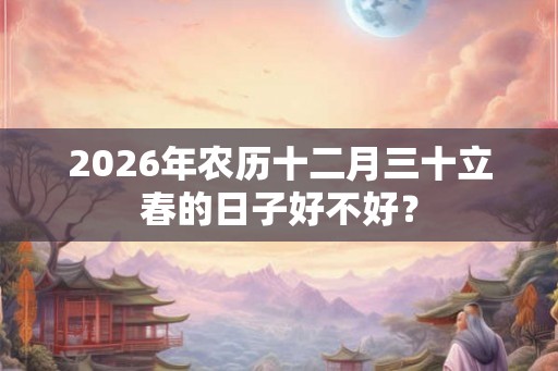 2026年农历十二月三十立春的日子好不好？