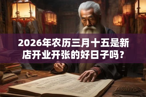 2026年农历三月十五是新店开业开张的好日子吗？