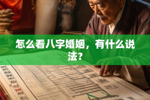 怎么看八字婚姻，有什么说法？