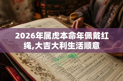 2026年属虎本命年佩戴红绳,大吉大利生活顺意