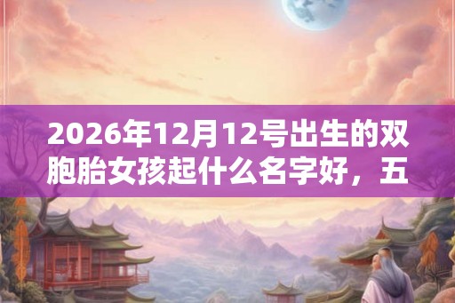 2026年12月12号出生的双胞胎女孩起什么名字好,五行属什么? 2026年12月12号出生的双胞胎女孩起什么名字好,五行属什么?
