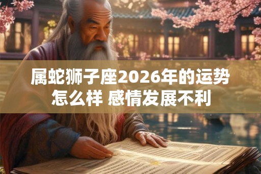 属蛇狮子座2026年的运势怎么样 感情发展不利