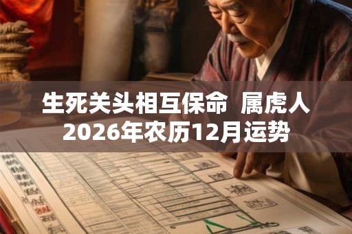 生死关头相互保命  属虎人2026年农历12月运势