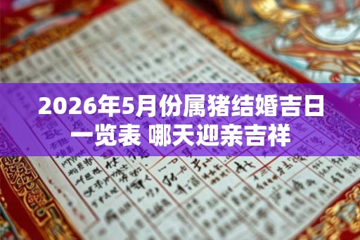 2026年5月份属猪结婚吉日一览表 哪天迎亲吉祥