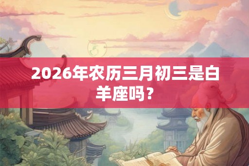 2026年农历三月初三是白羊座吗? 2026年农历三月初三是白羊座吗?