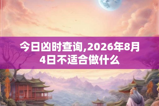 今日凶时查询,2026年8月4日不适合做什么 今日凶时查询,2026年8月4日不适合做什么