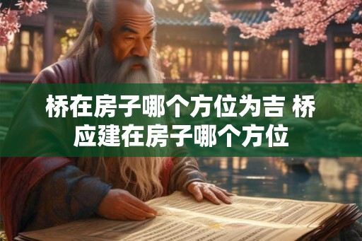 桥在房子哪个方位为吉 桥应建在房子哪个方位