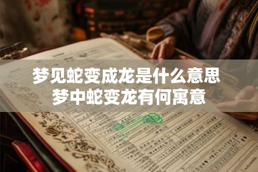 梦见蛇变成龙是什么意思 梦中蛇变龙有何寓意