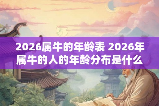 2026属牛的年龄表 2026年属牛的人的年龄分布是什么样子的 2026属牛的年龄表 2026年属牛的人的年龄分布是什么样子的