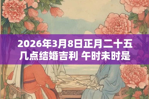 2026年3月8日正月二十五几点结婚吉利 午时未时是吉时