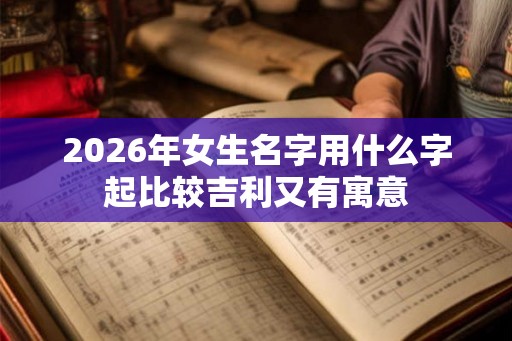 2026年女生名字用什么字起比较吉利又有寓意