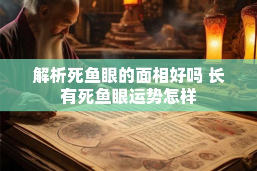 解析死鱼眼的面相好吗 长有死鱼眼运势怎样