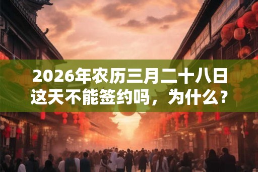2026年农历三月二十八日这天不能签约吗，为什么？