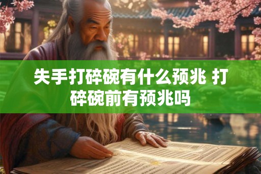 失手打碎碗有什么预兆 打碎碗前有预兆吗