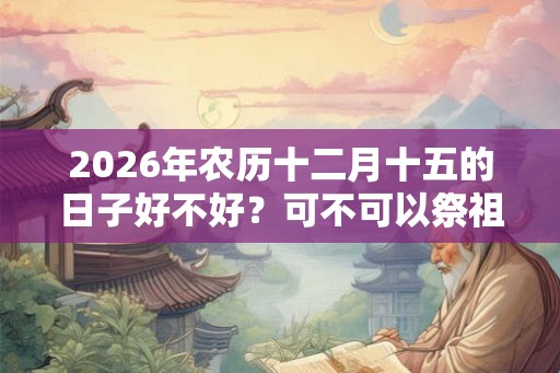 2026年农历十二月十五的日子好不好？可不可以祭祖？