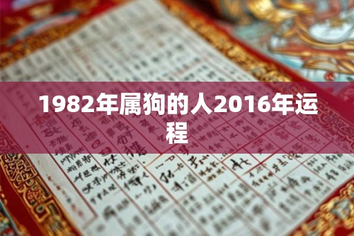 1982年属狗的人2016年运程