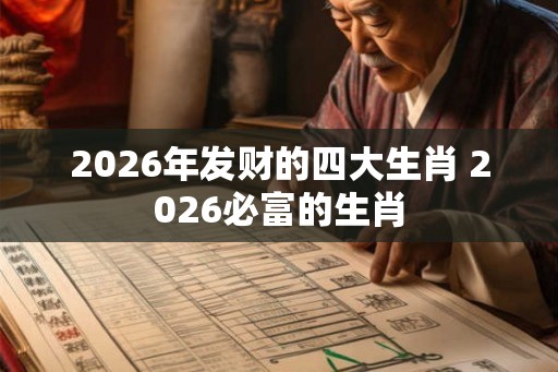 2026年发财的四大生肖 2026必富的生肖