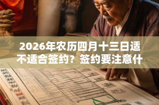 2026年农历四月十三日适不适合签约？签约要注意什么？